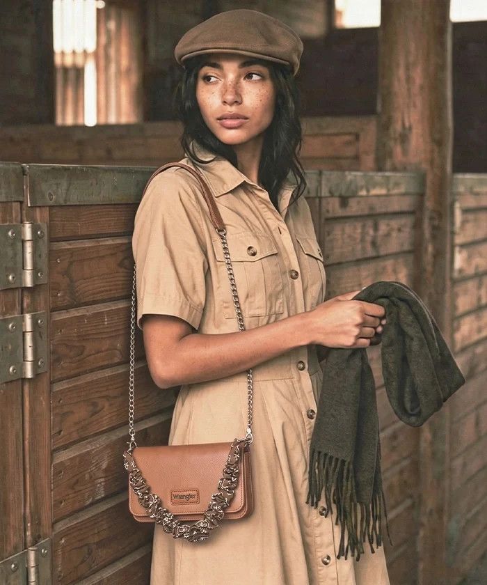 WRANGLER SCRUNCHIE STRAP FLAP CROSSBODY BAG