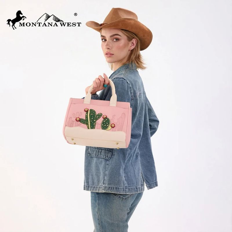 MONTANA WEST CACTUS EMBELLISHED CROSSBODY BAG
