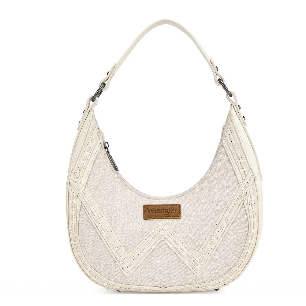 WRANGLER WESTERN STITCH CHEVRON HOBO SHOULDER BAG, Color: TAN