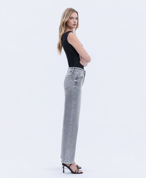 VERVET HIGH RISE WIDE LEG JEAN