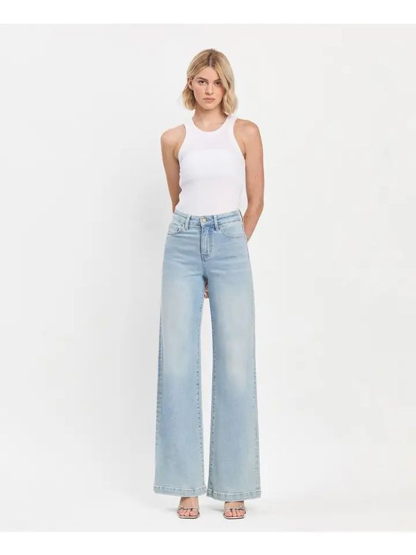 VERVET HIGH RISE WIDE LEG JEAN
