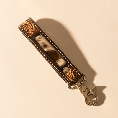 HIDE INLAY WESTERN KEY FOB