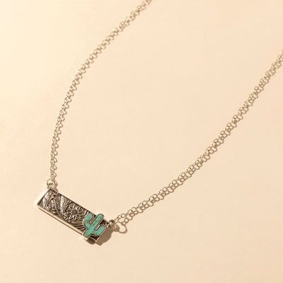 COWGIRL CACTUS CHARM NECKLACE