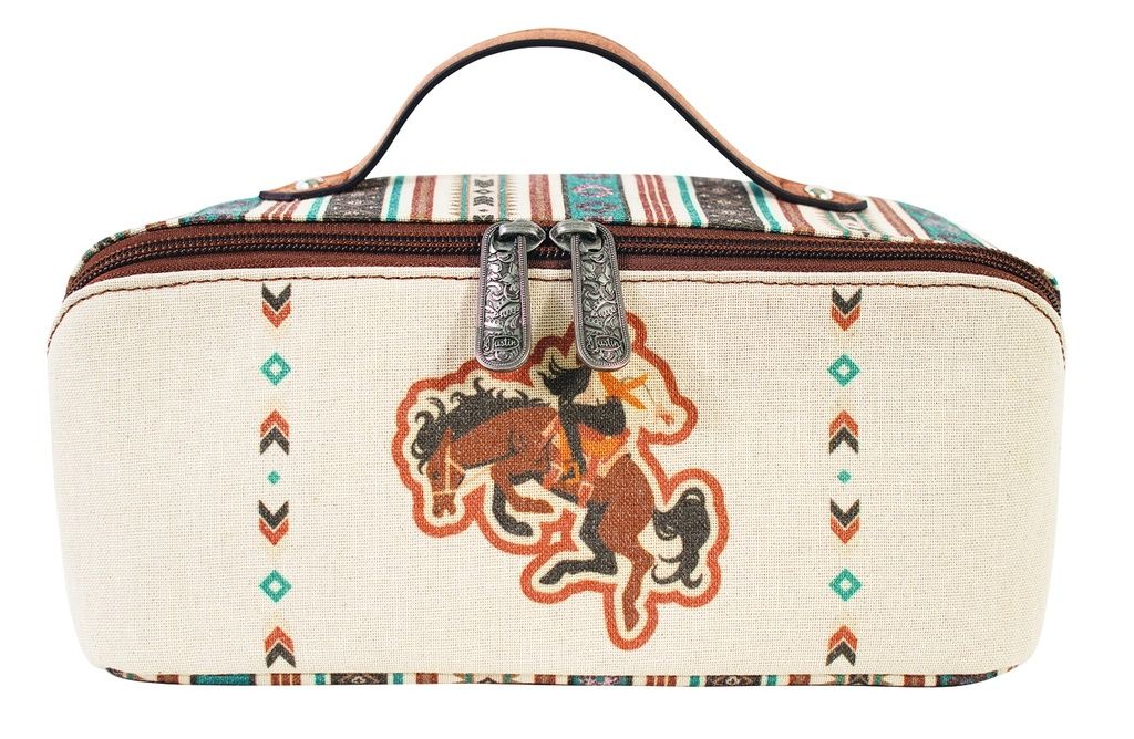 JUSTIN COSMETIC CASE BRONCO WITH COWGIRL