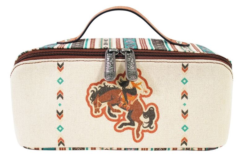 JUSTIN COSMETIC CASE BRONCO WITH COWGIRL