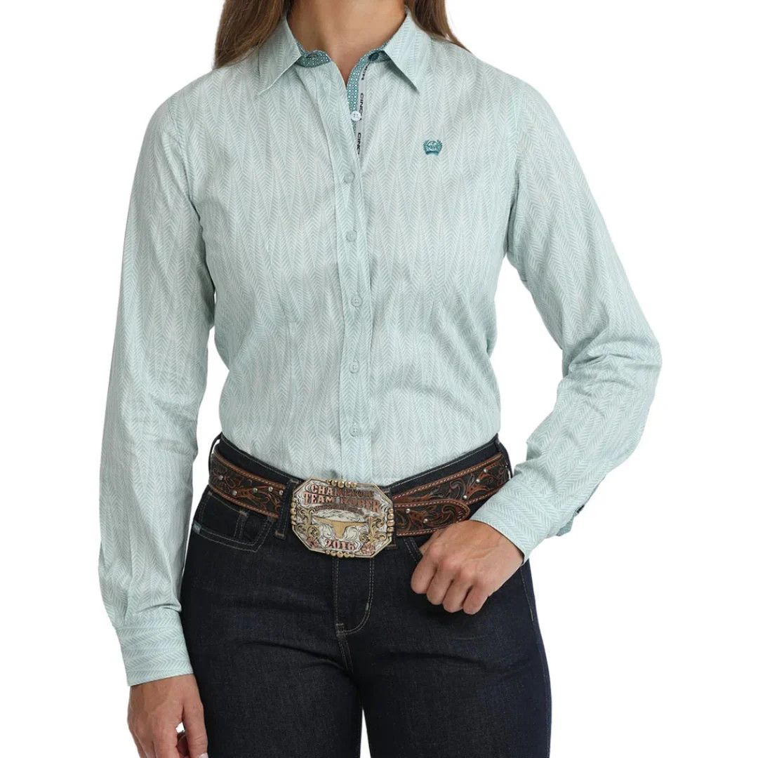 CINCH FEATHER PRINT WESTERN SHIRT