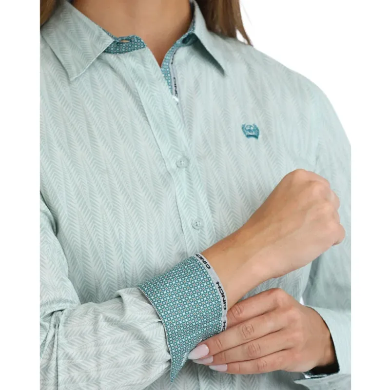 CINCH FEATHER PRINT WESTERN SHIRT