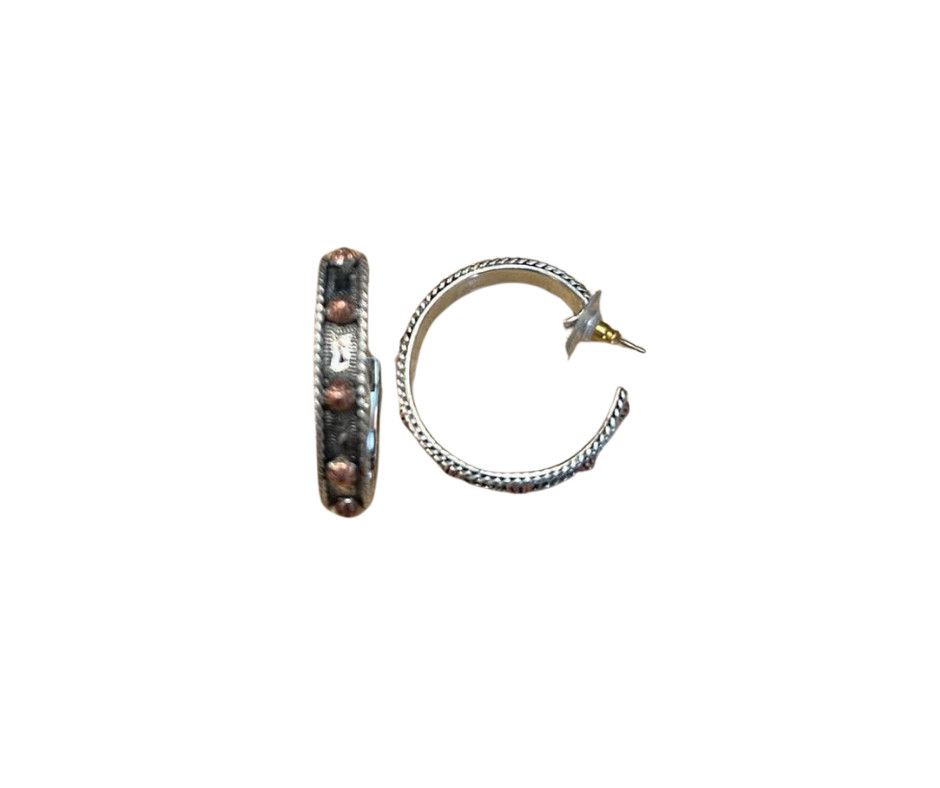 AUSTIN ACCENT SILVER HOOP W/COPPER ACCENT