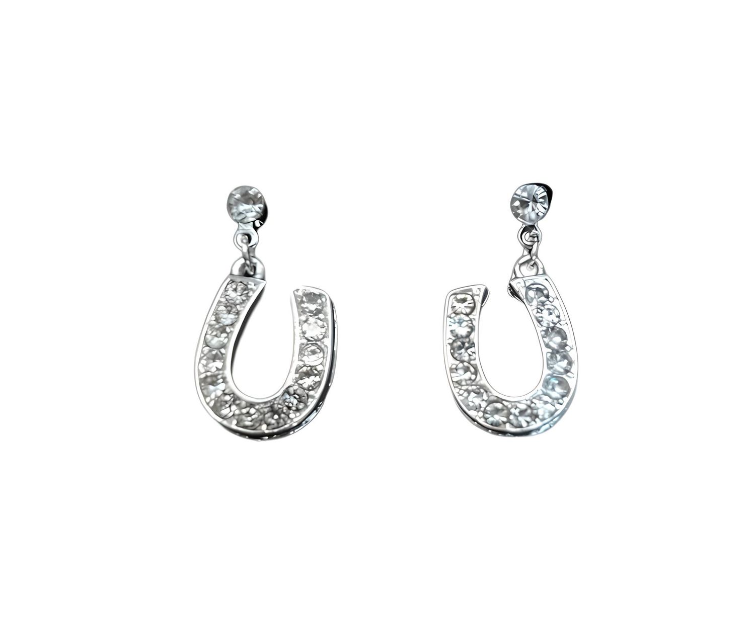 HORSESHOE CRYSTAL EARRINGS
