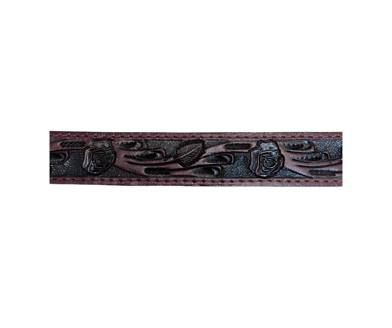 3/4" LEATHER ROSE HATBAND