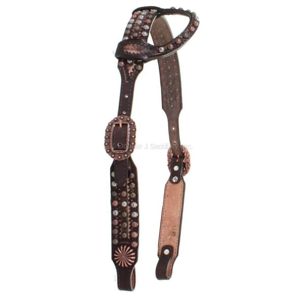 DOUBLE J SADDLERY BROWN VINTAGE SINGLE EAR HEADSTALL