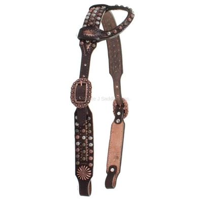DOUBLE J SADDLERY BROWN VINTAGE SINGLE EAR HEADSTALL