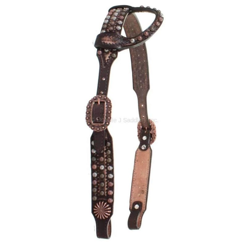 DOUBLE J SADDLERY BROWN VINTAGE SINGLE EAR HEADSTALL