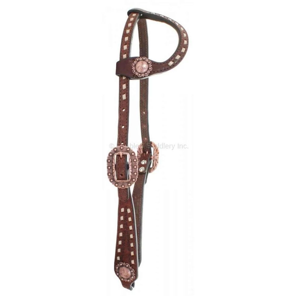 DOUBLE J SADDLERY BROWN ROUGH OUT SINGLE EAR HEADSTALL