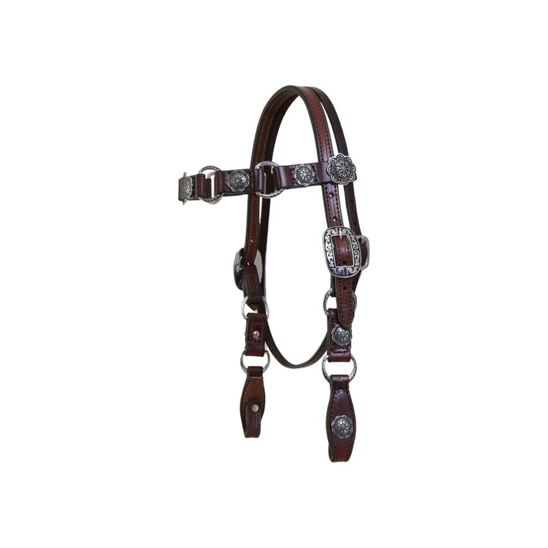 DOUBLE J SADDLERY BROWBAND HEADSTALL WITH CONCHOS