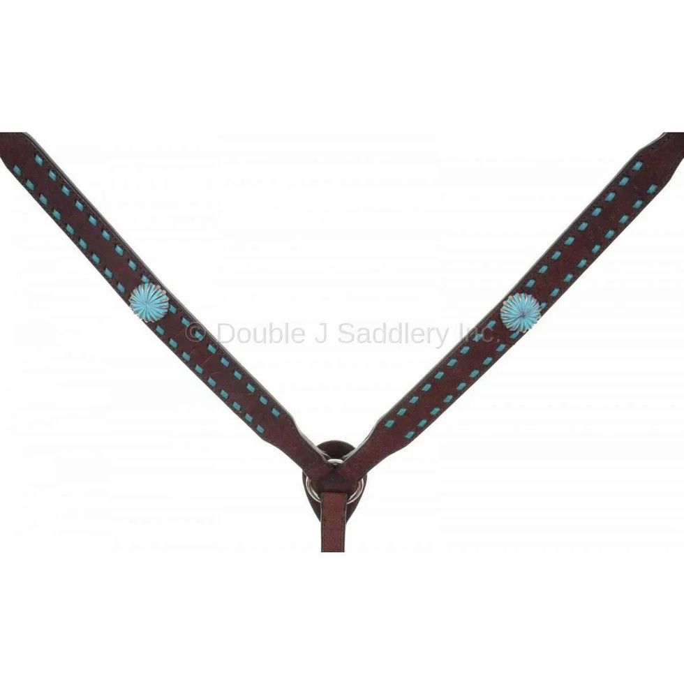 DOUBLE J SADDLERY BROWN ROUGH OUT BREAST COLLAR