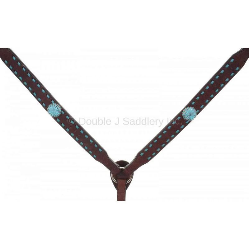 DOUBLE J SADDLERY BROWN ROUGH OUT BREAST COLLAR