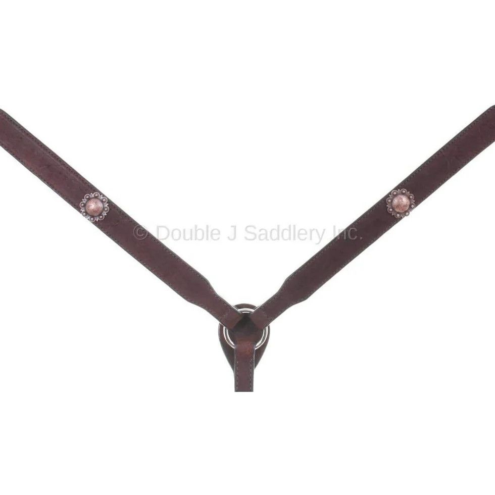 DOUBLE J SADDLERY BROWN ROUGH OUT BREAST COLLAR