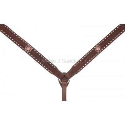DOUBLE J SADDLERY BROWN ROUGH OUT BREAST COLLAR