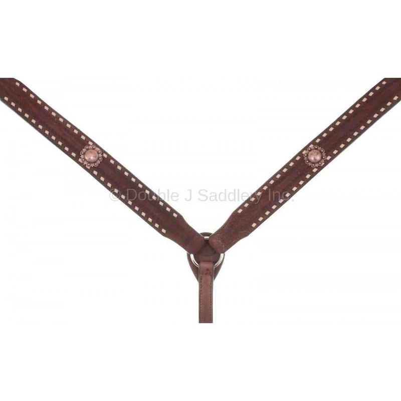 DOUBLE J SADDLERY BROWN ROUGH OUT BREAST COLLAR