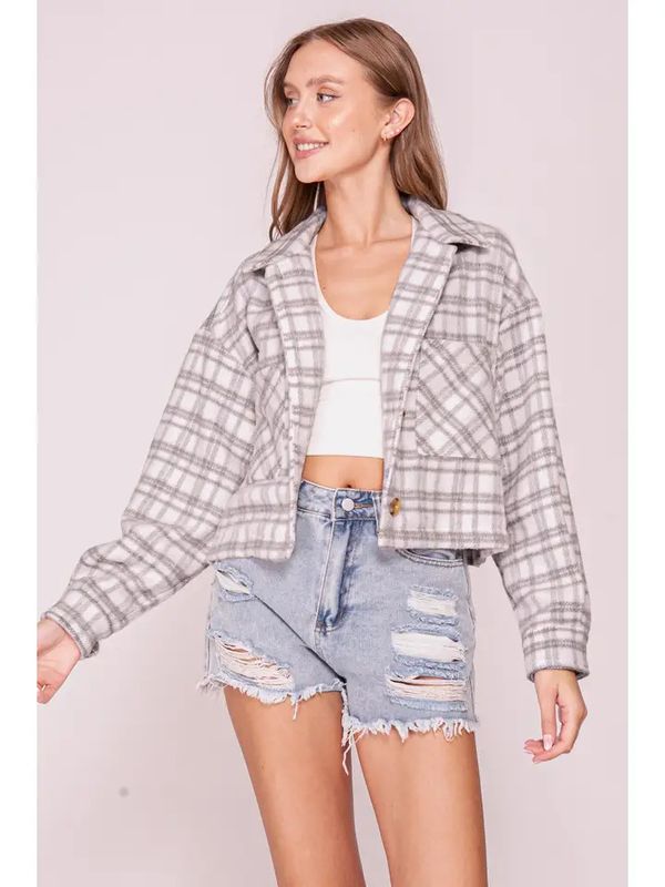 Plaid Button Front Shacket