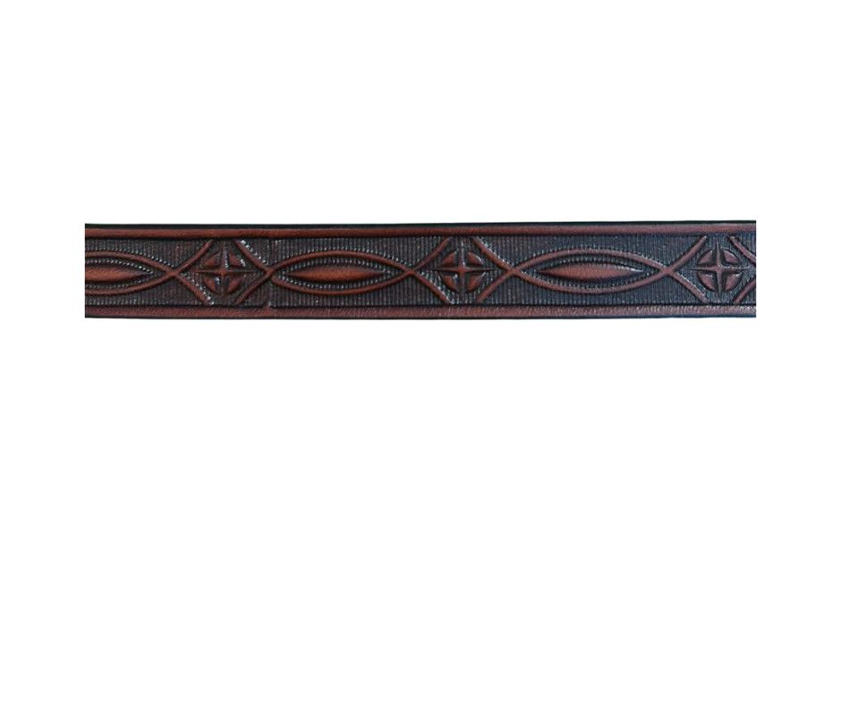 LEATHER CARVED 1/2" HAT BAND
