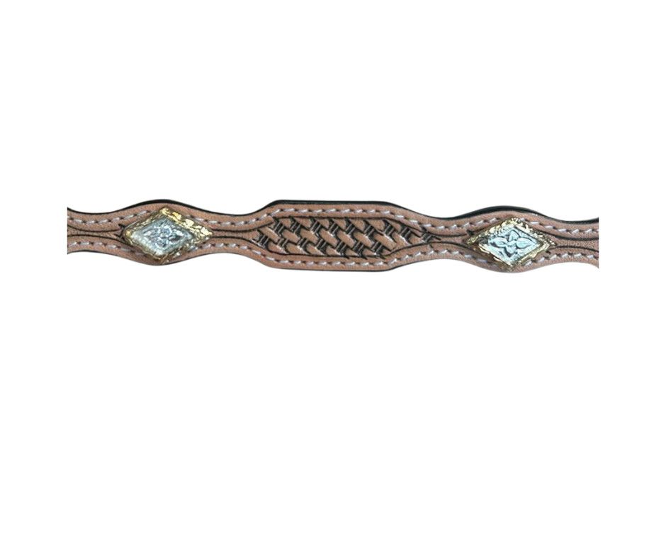 LEATHER DIAMOND CONCHO HAT BAND