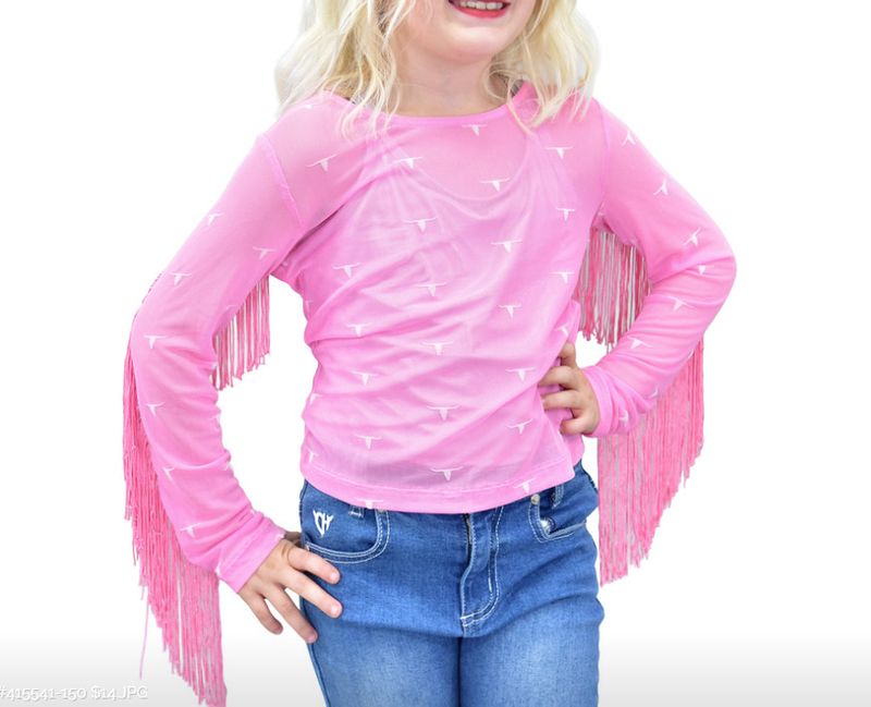 COWGIRL HARDWARE SKULL SCATTER MESH TOP