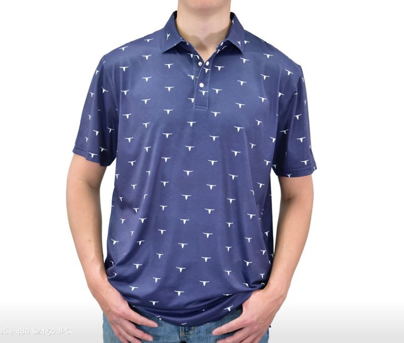 COWBOY HARDWARE SKULL SCATTER POLO