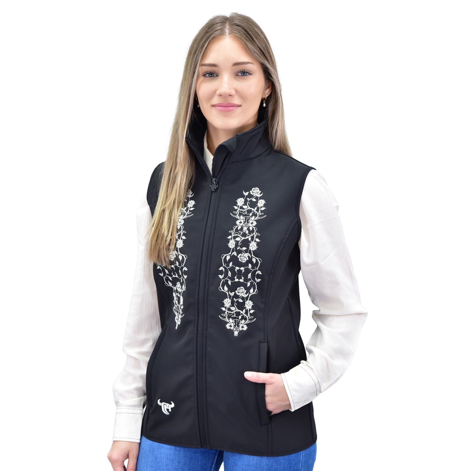 COWGIRL HARDWARE SKULL &amp; ROSES VEST