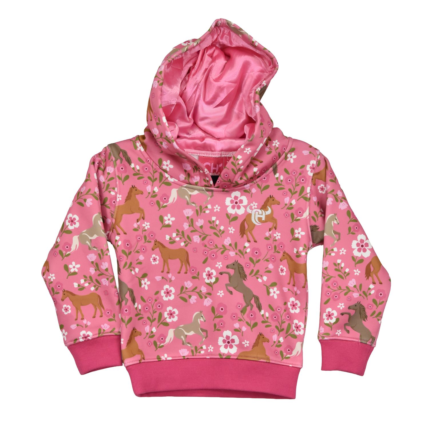 COWGIRL HARDWARE HORSE FLOWERS HOODY