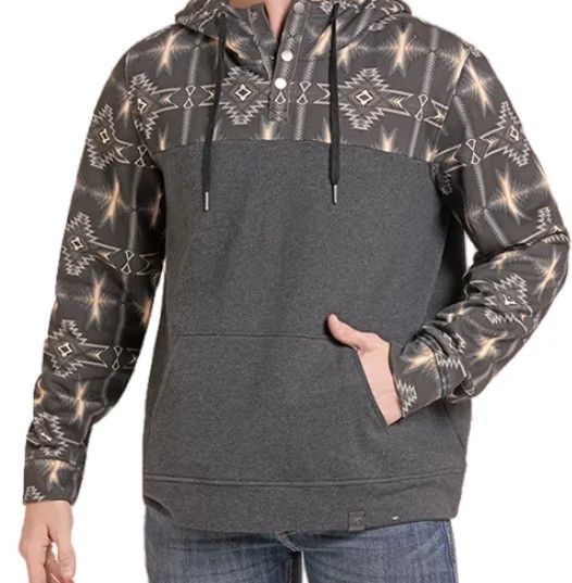 ROCK &amp; ROLL AZTEC-BLOCKED HOODIE