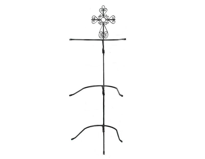 SCROLLING CROSS 3-TIER METAL HAT RACK