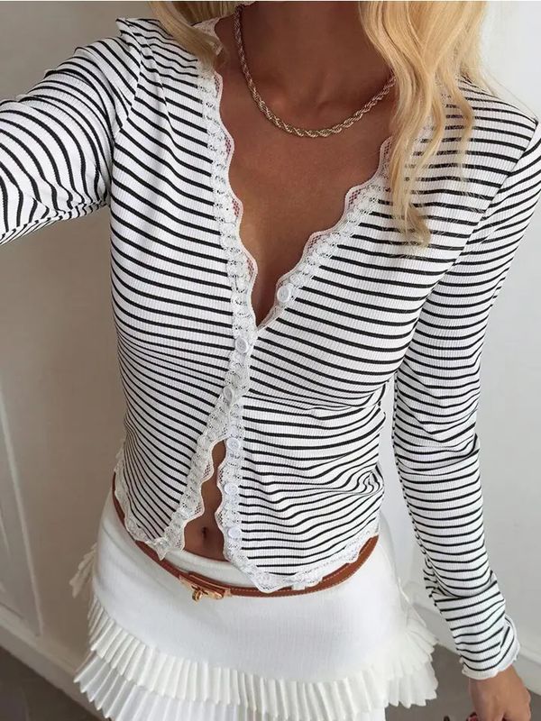Striped Knit Cardigan