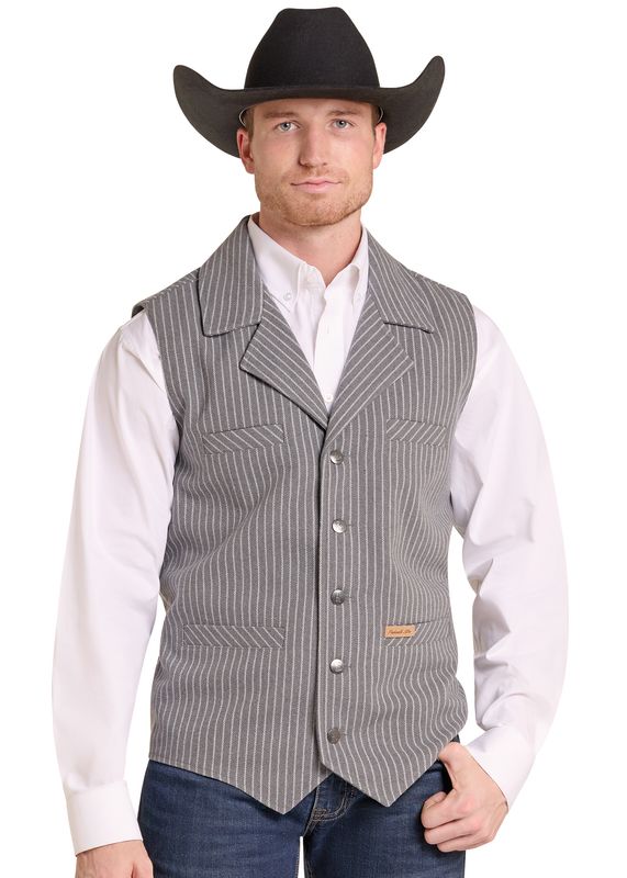 PANHANDLE SLIM PINSTRIPE JACQUARD VEST