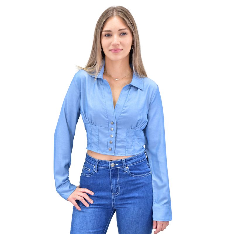 COWGIRL HARDWARE TENCEL BUTTON-UP TOP