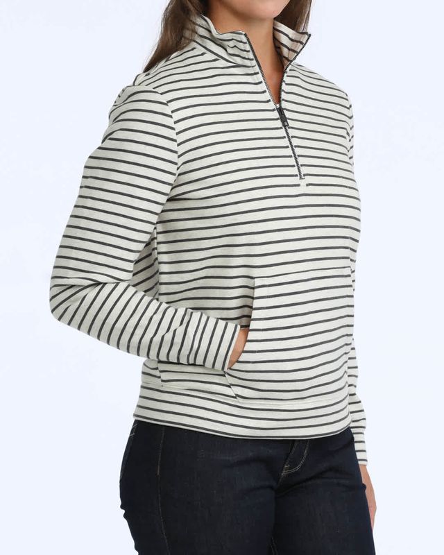 CINCH STRIPED 1/4 ZIP PULLOVER