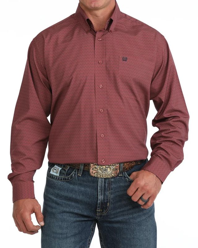 CINCH HORSE PRINT ARENAFLEX BUTTON DOWN SHIRT
