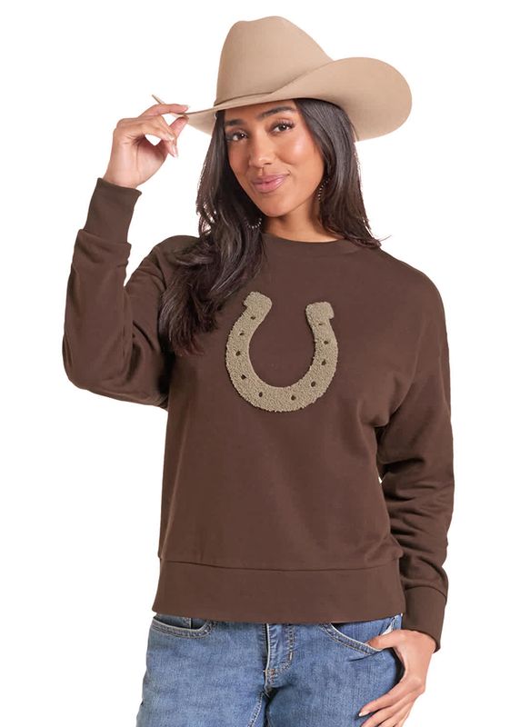 PANHANDLE SLIM HORSE SHOE CREW NECK