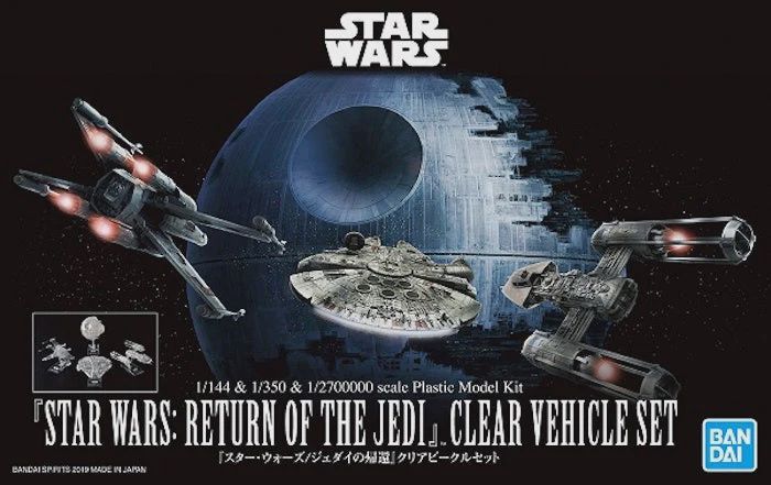 1/144 &amp; 1/350 &amp; 1/2700000 STAR WARS: RETURN OF THE JEDI CLEAR VEHICLE SET