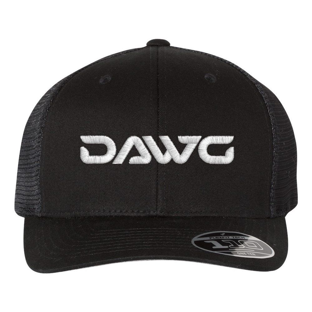 DAWG Snap-Back Trucker Cap - One Size - White on Black