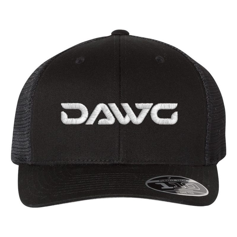 DAWG Snap-Back Trucker Cap - One Size - White on Black
