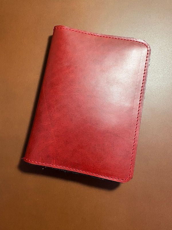 Leather Passport Holder Red