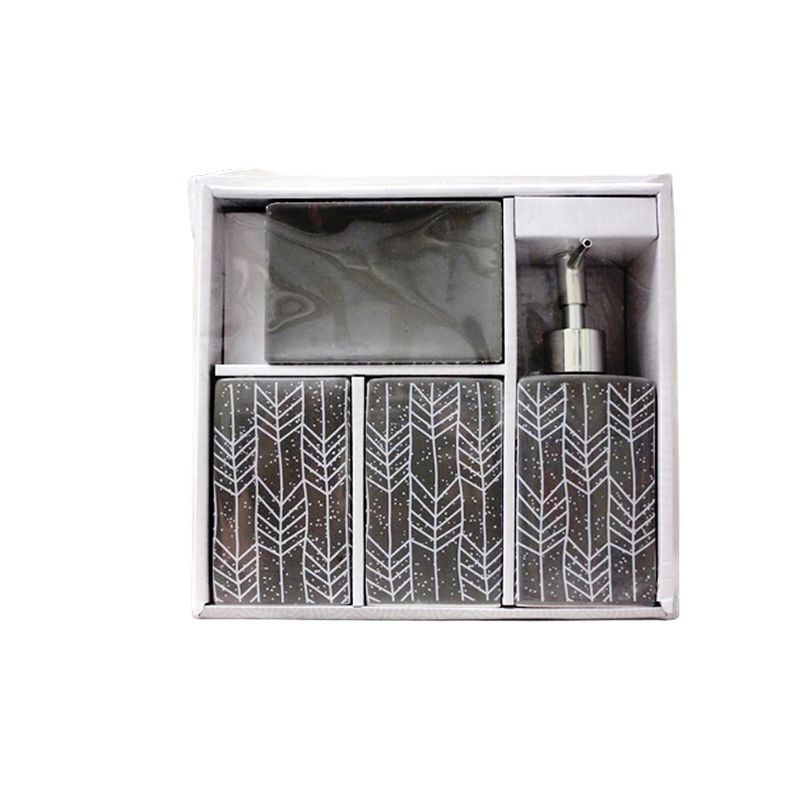 4 piece printed ceramic bath set