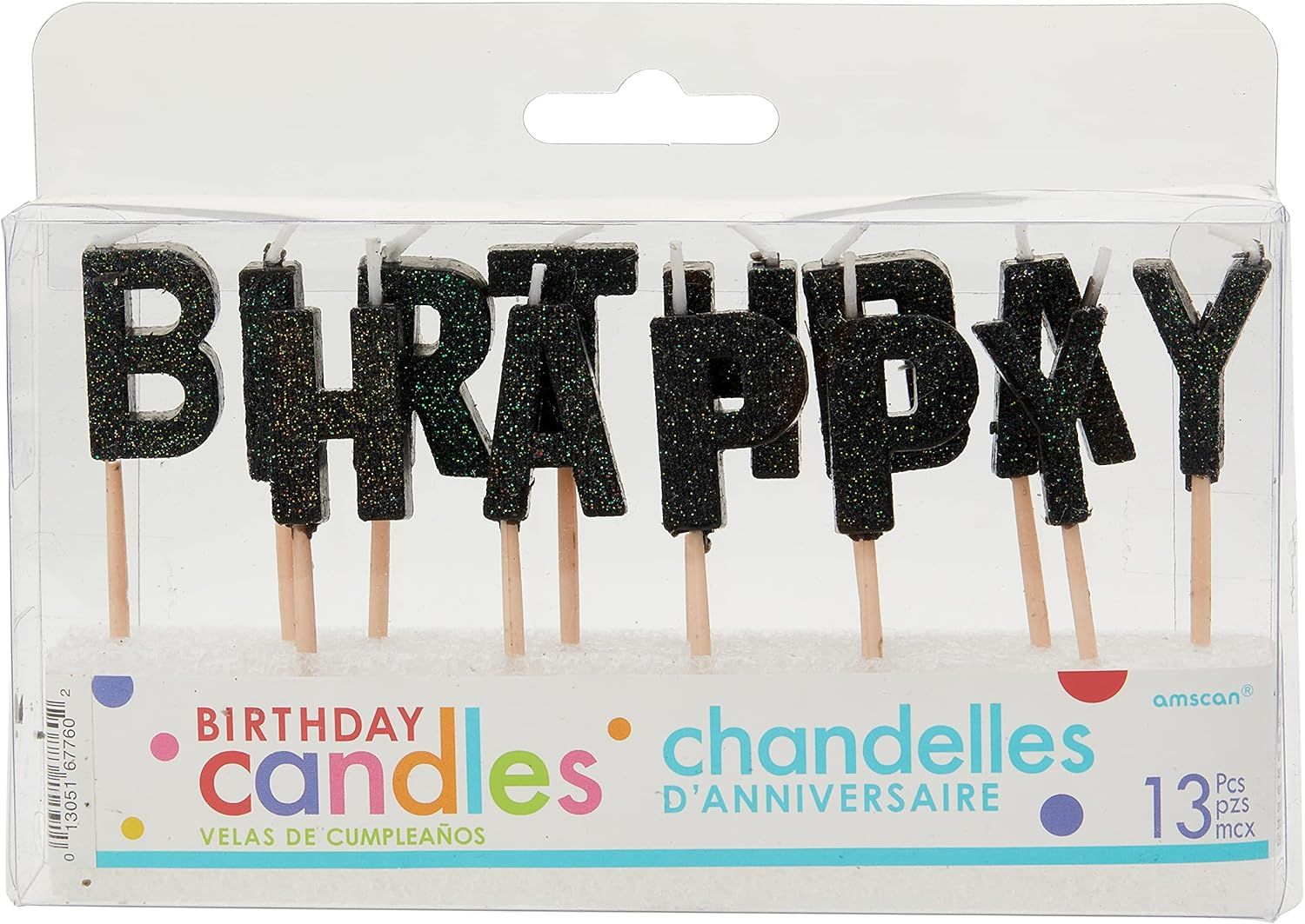 Birthday candle letters with glitter