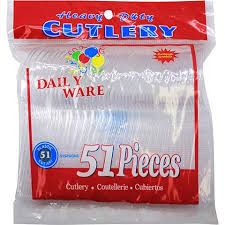 Clear spoon cutlery - 51 ct
