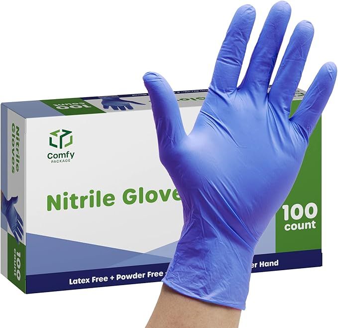 Disposable nitrile examination gloves - 100 count