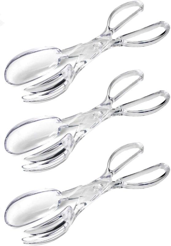 Clear plastic scissor tong