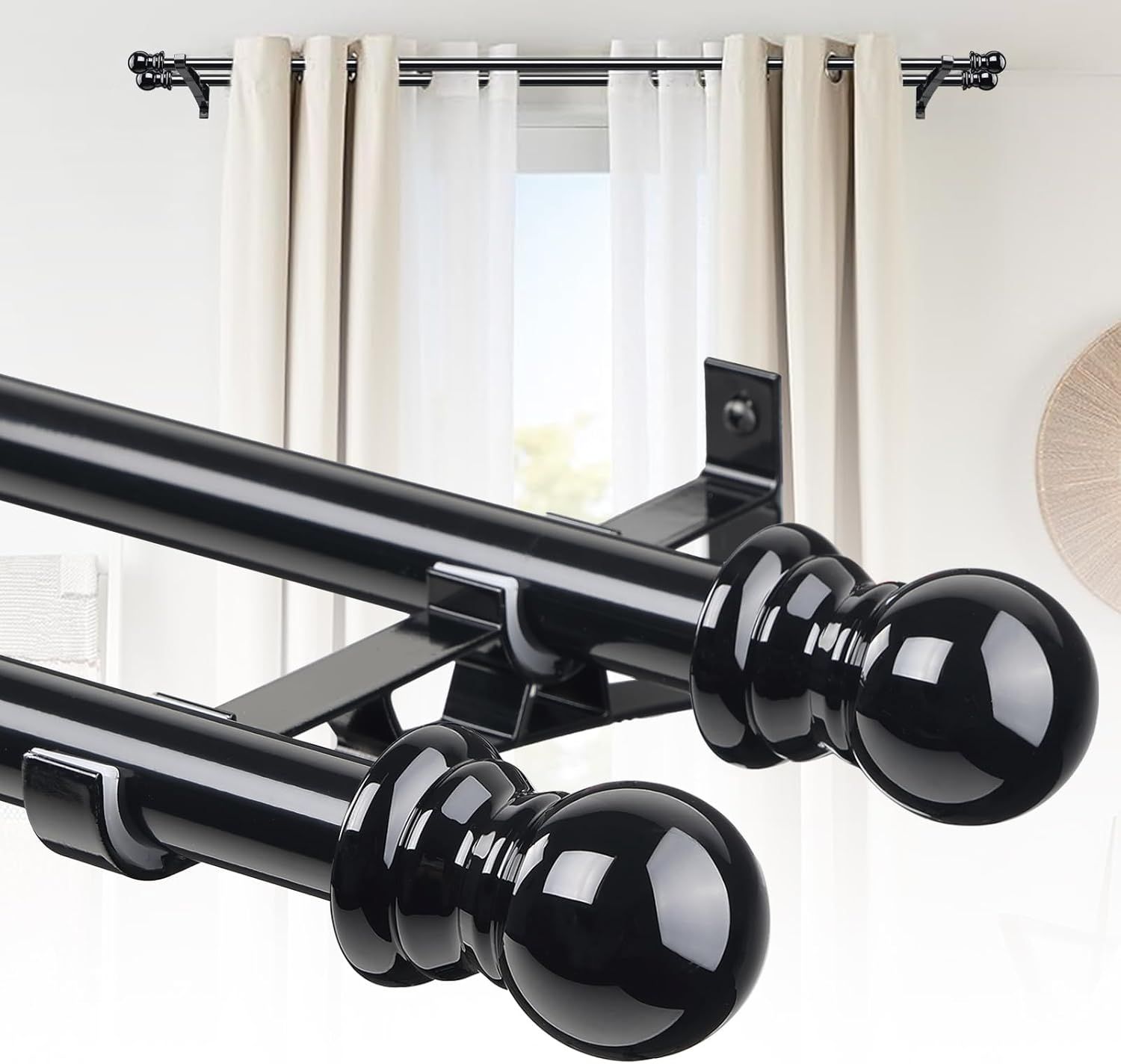 Double curtain rod - 28inx48in