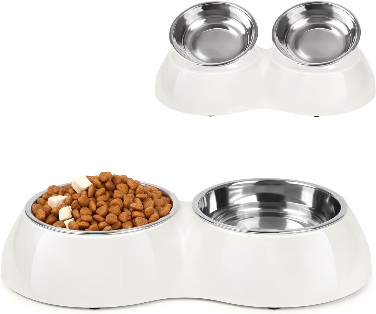 Double pet bowl stainless steel